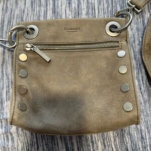 Hammitt Taupe Crossbody Bag with Silver Accents